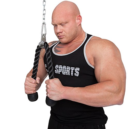 tríceps bíceps cuerda diferentes tamaños 75 cm – 100 cm, incluye mosquetón negro