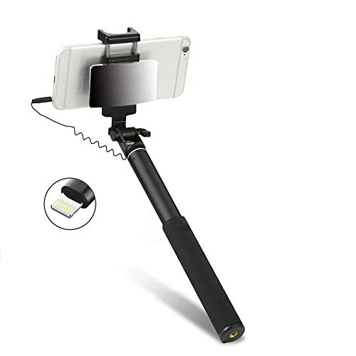 Trípode para selfies de aleación de aluminio ligero en un palo extensible para selfies con espejo negro