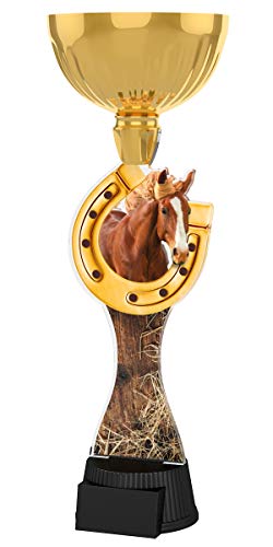 Trophy Monster Gold Horse Shoe Equestrian Cup Award Free - Placa grabada para trofeos en Lote, para Clubes y Ligas, Hecha de acrílico Impreso (3 tamaños), Multicolor, 320 mm