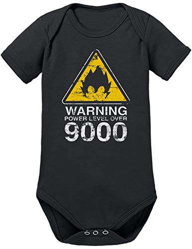TShirt-People Warning Power Level Over 9000 - Body para bebé negro 0-3 Meses