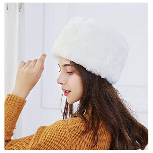 TTD Sombrero de Mujer de Piel sintética para el Invierno con Gorro cálido Estilo Ruso cosaco