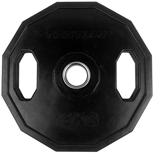 Tunturi Weight Plates Disco Olímpico, Unisex Adulto, Negro, 25 kg