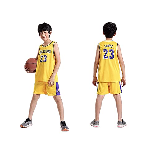 TYTF - Conjunto de camiseta de baloncesto sin mangas para niño, de malla, uniforme de camiseta y pantalón corto, para verano, de 1 a 15 años, Serie 4, 140