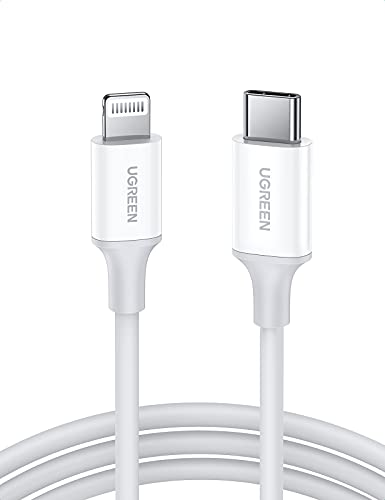 UGREEN Cable USB Tipo C a Lightning MFi Certificado Cable iPhone Cable Cargador PD 20W Compatible con iPhone 13 13 Mini 13 Pro 13 Pro MAX 12 12 Pro 11 SE 2020 X XS XR, iPad Pro 10.5”/12.9”-1 Metro
