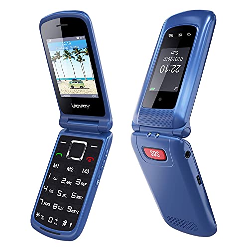 Uleway gsm Teléfonos Móviles para Mayores con Tapa de Teclas Grandes ácil de Usar Telefonos Basicos para Ancianos con SOS Botón, Bluetooth, MP3 Player, Cámara (con 1 * 1000 mAh Batería)