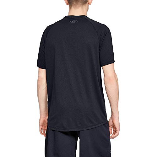 Under Armour UA Tech 2.0 SS Novelty, camiseta para gimnasio, camiseta transpirable hombre, Negro (Black / Pitch Gray) , S