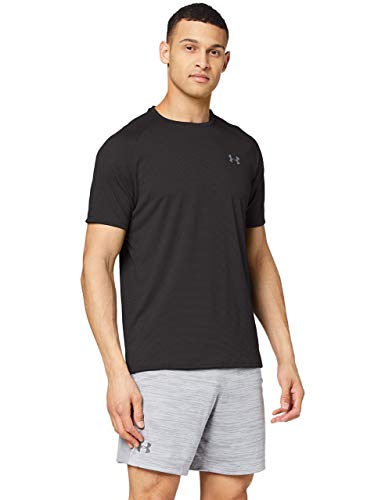 Under Armour UA Tech 2.0 SS Novelty, camiseta para gimnasio, camiseta transpirable hombre, Negro (Black / Pitch Gray) , S