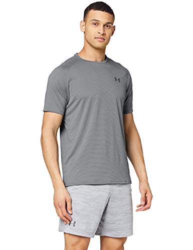 Under Armour UA Tech 2.0 SS Tee Novelty, camiseta para gimnasio, camiseta transpirable hombre, Gris (Pitch Gray/Black (012)), M