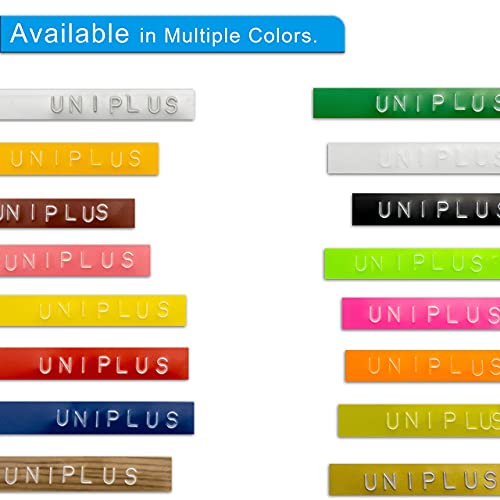 UniPlus Compatible Dymo Omega Cintas, 3D Autoadhesiva para Embossing Impresora Compatible con Dymo Omega Junior, Blanco sobre Verde/ Rosa/ Naranja Fluorescente Dorado Amarillo, 9mm x 3m