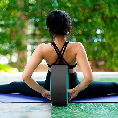 unycos - Rueda de Yoga de 32 cm × 13 cm - Aumenta la Flexibilidad y la Resistencia - Alivia el Dolor y el Estrés en la Espalda - Pilates | Estiramiento - Incremento del Rango de Movimiento (Verde)