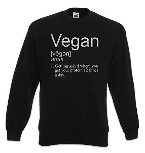 Urban Backwoods Vegan Proteines Sudadera para Hombre Sweatshirt Pullover Negro Talla 3XL