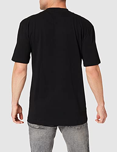 Urban Classics Camiseta básica de Manga Corta de Hombre, Cuello Redondo Normal, de algodón Grueso, Largo Oversize, Color: Negro, Talla: XL