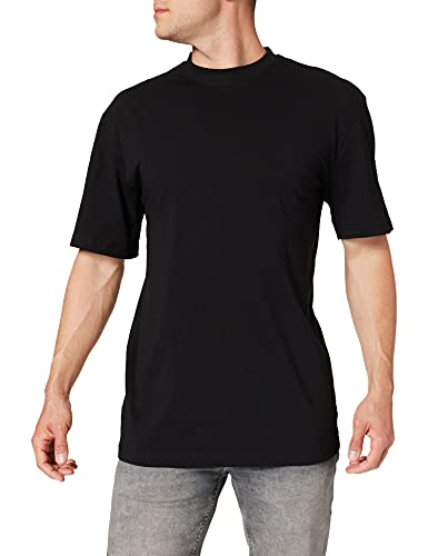 Urban Classics Camiseta básica de Manga Corta de Hombre, Cuello Redondo Normal, de algodón Grueso, Largo Oversize, Color: Negro, Talla: XL
