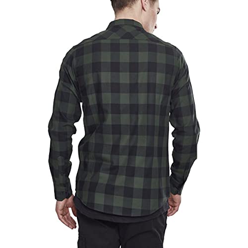 Urban Classics Checked Flanell Shirt Camisa, Multicolor (blk/Forest), 4XL para Hombre