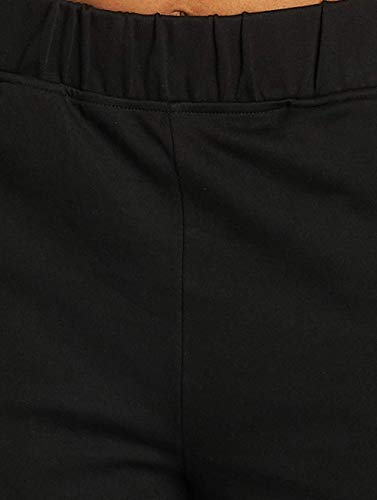 URBAN CLASSICS Pantalones Casual de Cintura Alta para Mujer, Pantalón de Pierna Ancha, Corte Suelto, Pantalones de Yoga, Color: negro, Tallas: M