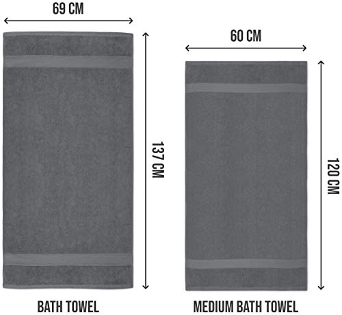 Utopia Towels - 6 Toallas de gimnasio, toallas de piscina (60 x 120 cm) - 500 GSM - Toalla de secado rápido multipropósito ligera (Gris)