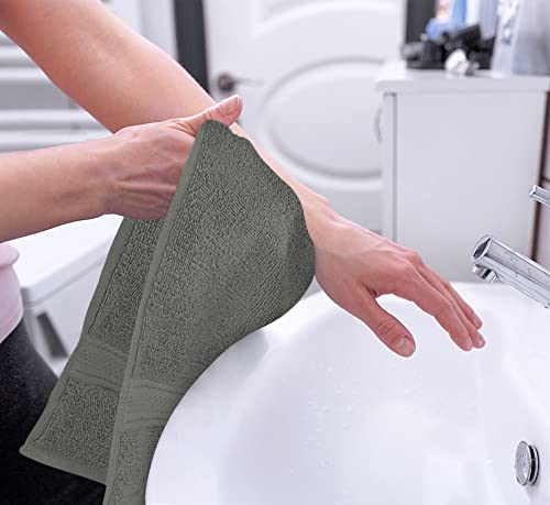 Utopia Towels - Toallas de Mano Grandes de algodón multipropósito para baño, Manos, Cara, Gimnasio y SPA - Dimensiones 41 cm x 71 cm - Paquete de 6 (Gris)