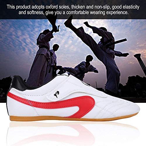 Vbest life Zapatos de Gimnasia Deportivos de Boxeo Unisex, Zapatos de Gimnasia Deportivos cómodos de Cuero PU para niños Adultos Equipo de Boxeo Taekwondo Kung Fu(36)