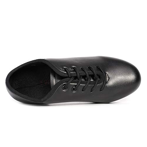VCIXXVCE Zapatos de Claqué para Hombre con Cordones de Jazz Suela Completa Zapatos de Baile,Negro,41 EU