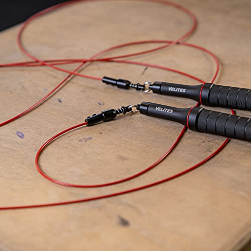 Velites Cable para comba de saltar Earth 2.0 de Crosstraining, MMA, Fitness y Boxeo (Velocidad 2,5 mm Rojo)