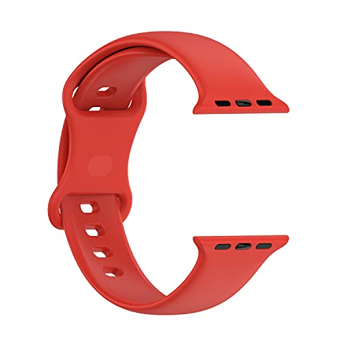 VENTER Compatible con Apple Watch Correa 38mm 42mm 40mm 44mm, Deportivas de Silicona Correas de Repuesto Compatible con iWatch SE Series 6 5 4 3 2 1,42MM/44MM-M/L,Rojo+Verde Ejército