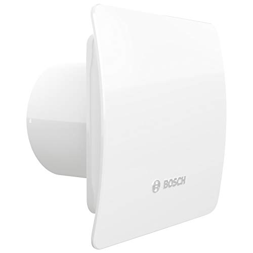 Ventilador de baño Bosch 1500 W 100, para ventilación en el cuarto de baño y el aseo, contra la humedad y el moho, color blanco, 100 mm de diámetro