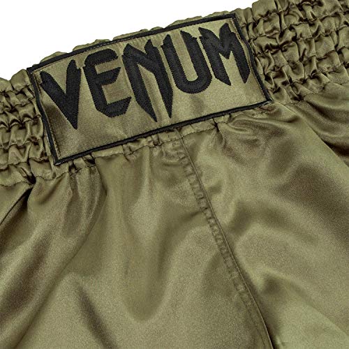 VENUM Classic Pantalones Cortos De Muay Thai, Unisex Adulto, Caqui Verde/Negro, S