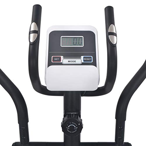 vidaXL Bicicleta Elíptica Casa Magnética Pulsómetro Pantalla LCD 8 Niveles Ajustables Bici Ejercicio Fitness Sensor Pulso Calorías Distancia Velocidad