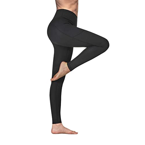 Vimbloom Leggins Mujer, Pantalon Deporte Yoga Mujer, Leggings Mujer Fitness Suaves Elásticos Cintura Alta para Reducir Vientre VI263(Black,S)