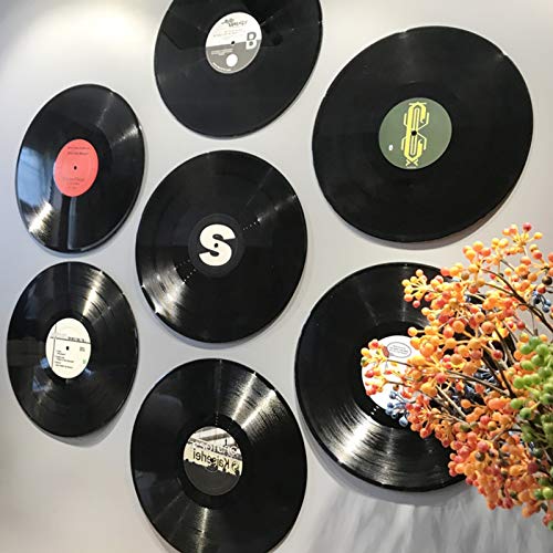 Vinyl Record Decoration, 8 Pieces Vinyl Record Wall Decoration,Diseño Retro de Discos de CD,para la Decoración de Bares, Cafeterías, Tiendas de Postres (7 Pulgadas,patrón Aleatorio)