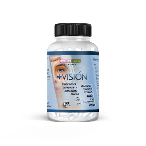 + Visión | Potente protector Ocular | Mejora la calidad de tu vista | Fortalece el tejido ocular y la retina | Elimina la vista cansada | Luteína, Coenzima Q10, Mirtilo, Ácido Alfa Lipoico | 60 Caps.