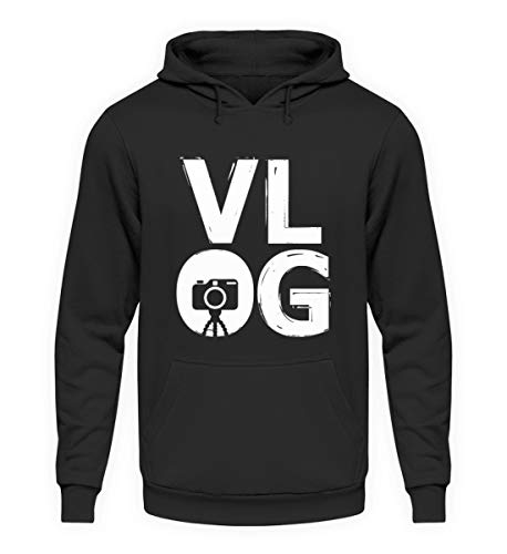 VLOG – Cámara digital Nomade Video Internet Blogging Influencer regalo – Sudadera con capucha unisex Negro Jet M