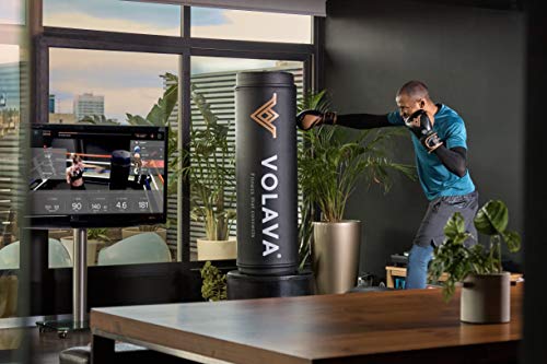 VOLAVA Boxing Full Kit - Equipo Completo de Boxing con sensores de Movimiento, pulsómetro, Saco de Boxeo y Guantes. Uso doméstico. GANA Fuerza y Resistencia. Clases virtuales bajo suscripción.