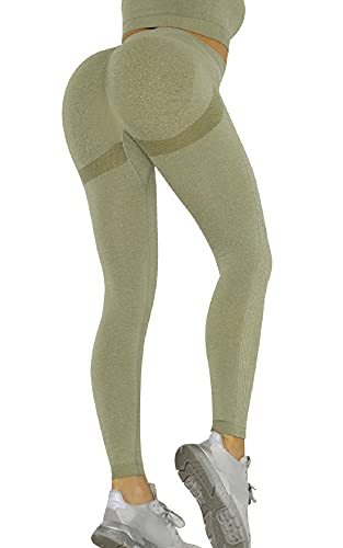 Voqeen Pantalones de Adelgazantes Push Up Mujer Leggins Reductores Adelgazantes Leggings Pantalones de Yoga Anticeluliticos Cintura Alta Mallas Fitness (Verde, S)
