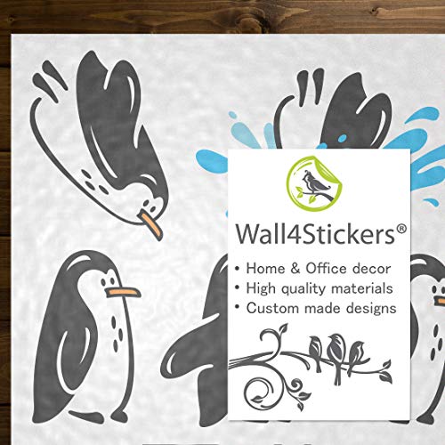 wall4stickers Pingüinos Nevera Estante Pegatina Saltando Divertido Vinilo Etiqueta de la Pared decoración calcomanía Mural Kittchen sofá de la Sala de Estar Mascotas