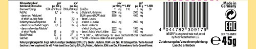 Weider 60% Protein Bar Vainilla Caramelo 24 x 45 gr. La barrita con más proteína del mercado. Con 4 g de BCAAs por barrita.