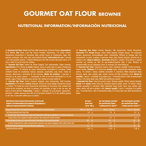 Weider Oat Gourmet. Harina de Avena Integral. Fuente de proteína con bajo contenido en azúcares. Sabor Brownie (1 kg)