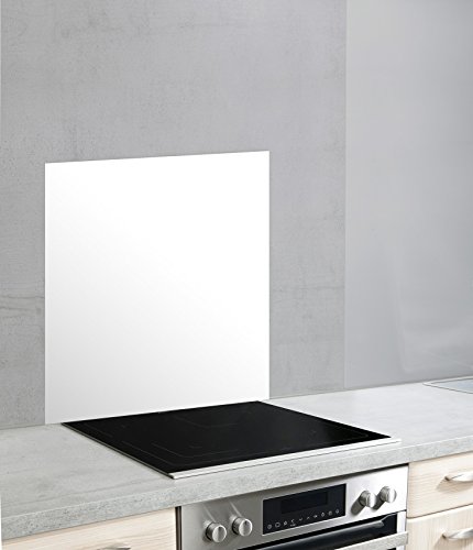 Wenko Panel Trasero de Cristal Blanco con protección contra Salpicaduras, Vidrio Templado, 0 x 70 x 60 cm