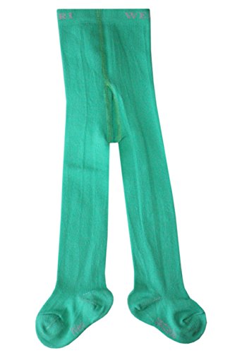 Weri Spezials Leotardos para bebés y niños para niños y niñas, lisos, de algodón menta, color menta, verde menta, 86 cm-92 cm