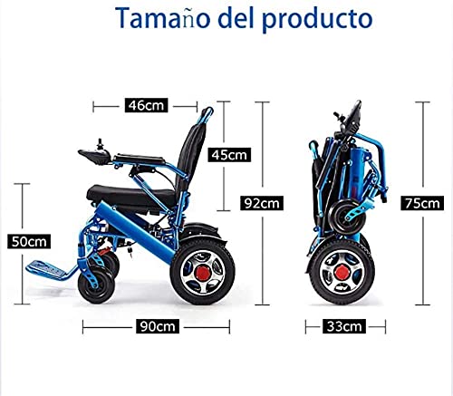 Wheel-hy Silla de Ruedas eléctrica de Aluminio Plegable - Prim Ancho de Asiento 45 cm