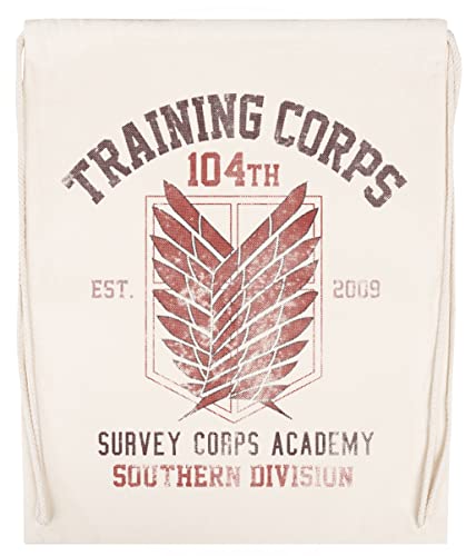 Wigoro Training Corps 104th - Attack On Titan Gimnasio Viajar Bolso Con Cordón Beige Gym Travel Bag