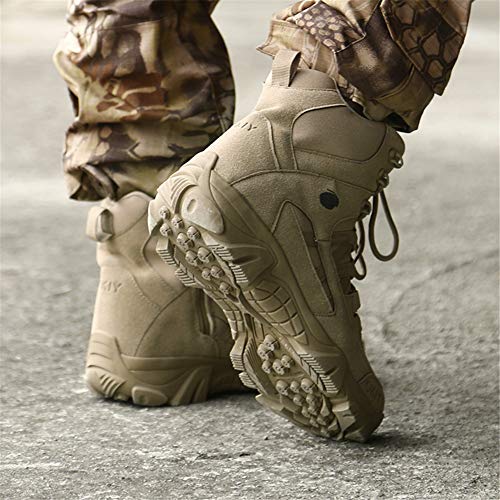 WOJIAO Ejército Comando Masculino Combate Desierto Invierno Al Aire Libre Senderismo Botas Aterrizaje Zapatos Militares tácticos