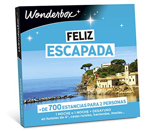 WONDERBOX Happy Caja Regalo - Feliz ESCAPADA - 1 Noche a Elegir para Dos Personas Entre más de 700 estancias: hoteles de 4*, Casas Rurales, haciendas, masías.