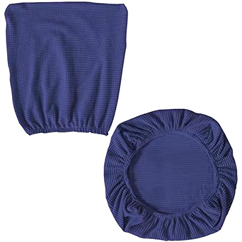 Yikko 1 juego de fundas de asiento y respaldo, lavables, aptas para sillas de oficina, sillas de comedor, bar, decoración de bodas (azul oscuro).