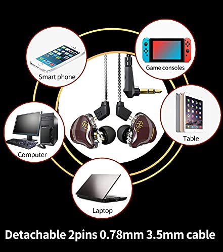 Yinyoo CCZ - Auriculares de Diadema con Cable con Controlador dinámico 1DD, Sonido de Graves HiFi para músicos, Escenario, batería, Iglesia, Entrenamiento, Gimnasio