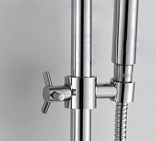 Yiyida Soporte para alcachofa de ducha, soporte de ducha de mano, soporte para barra deslizante, altura y ángulo ajustable, soporte de cabezal de ducha macizo de latón, plateado, 24 mm, 25 mm