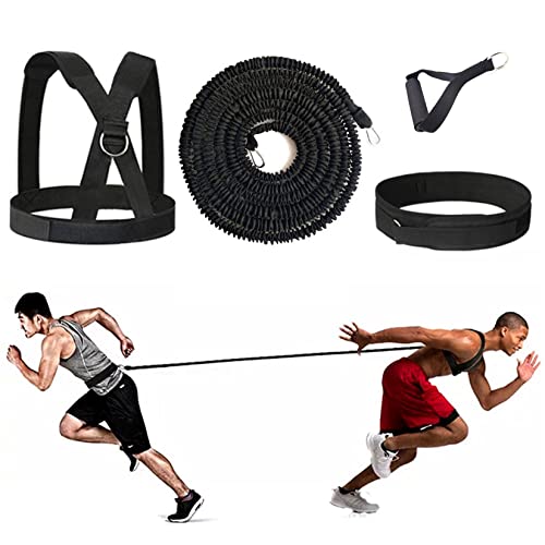YNXing Juego de Cables de Resistencia elástica de 4 Piezas, Ideal para Taekwondo, fútbol, Baloncesto, esgrima, Movimiento Lateral, Entrenamiento de Velocidad y sobrevelocidad (16.4FT-Black)