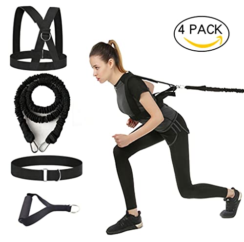 YNXing Juego de cables de resistencia Solo o Partner, ideal para tenis, fútbol, baloncesto, movimiento, Sprint, entrenamiento de sobrevelocidad