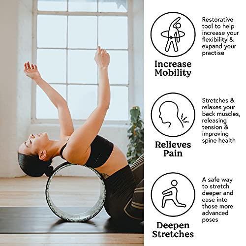 Yogi-Bare Rueda de Yoga Antideslizante Corcho de 33 cm para estiramientos - Mejora Tus Movimientos y Rojouce la tensión - Contribuye a un Mayor Equilibrio y flexibilidad