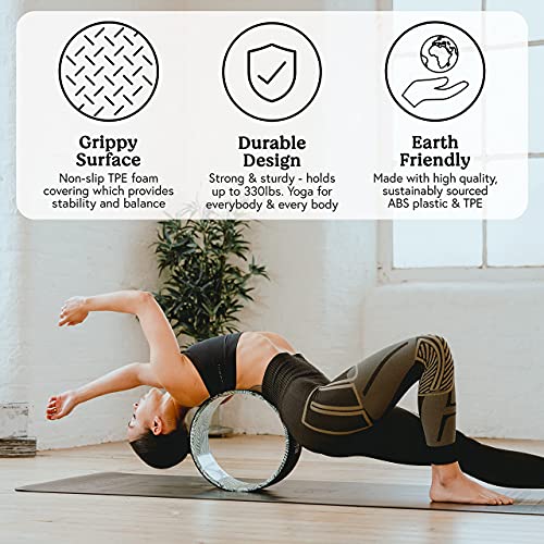 Yogi-Bare Rueda de Yoga Antideslizante Corcho de 33 cm para estiramientos - Mejora Tus Movimientos y Rojouce la tensión - Contribuye a un Mayor Equilibrio y flexibilidad